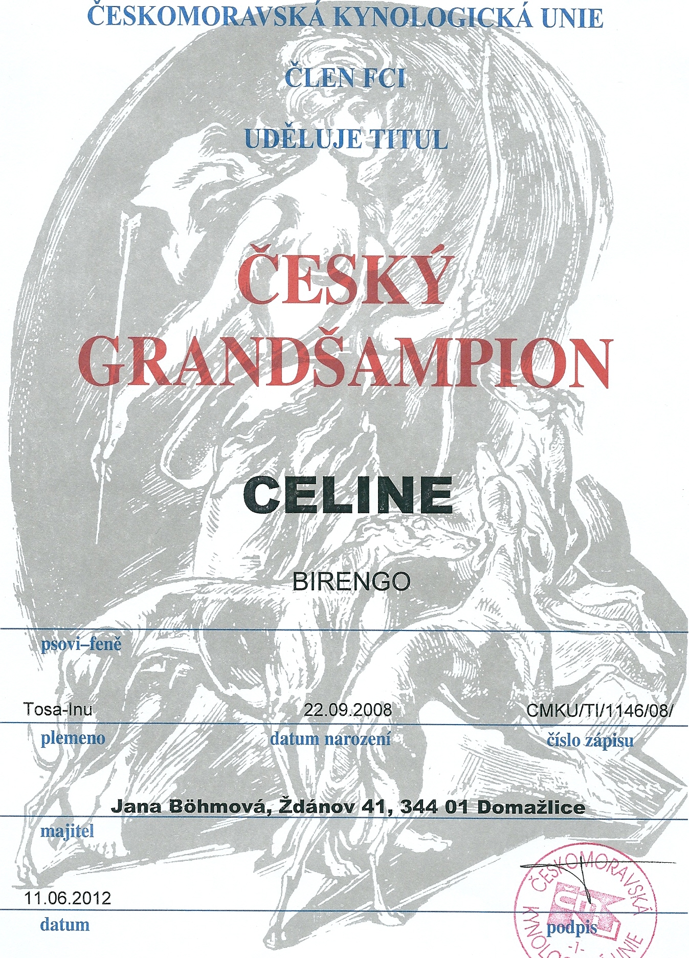 Celine Český Grandšampion